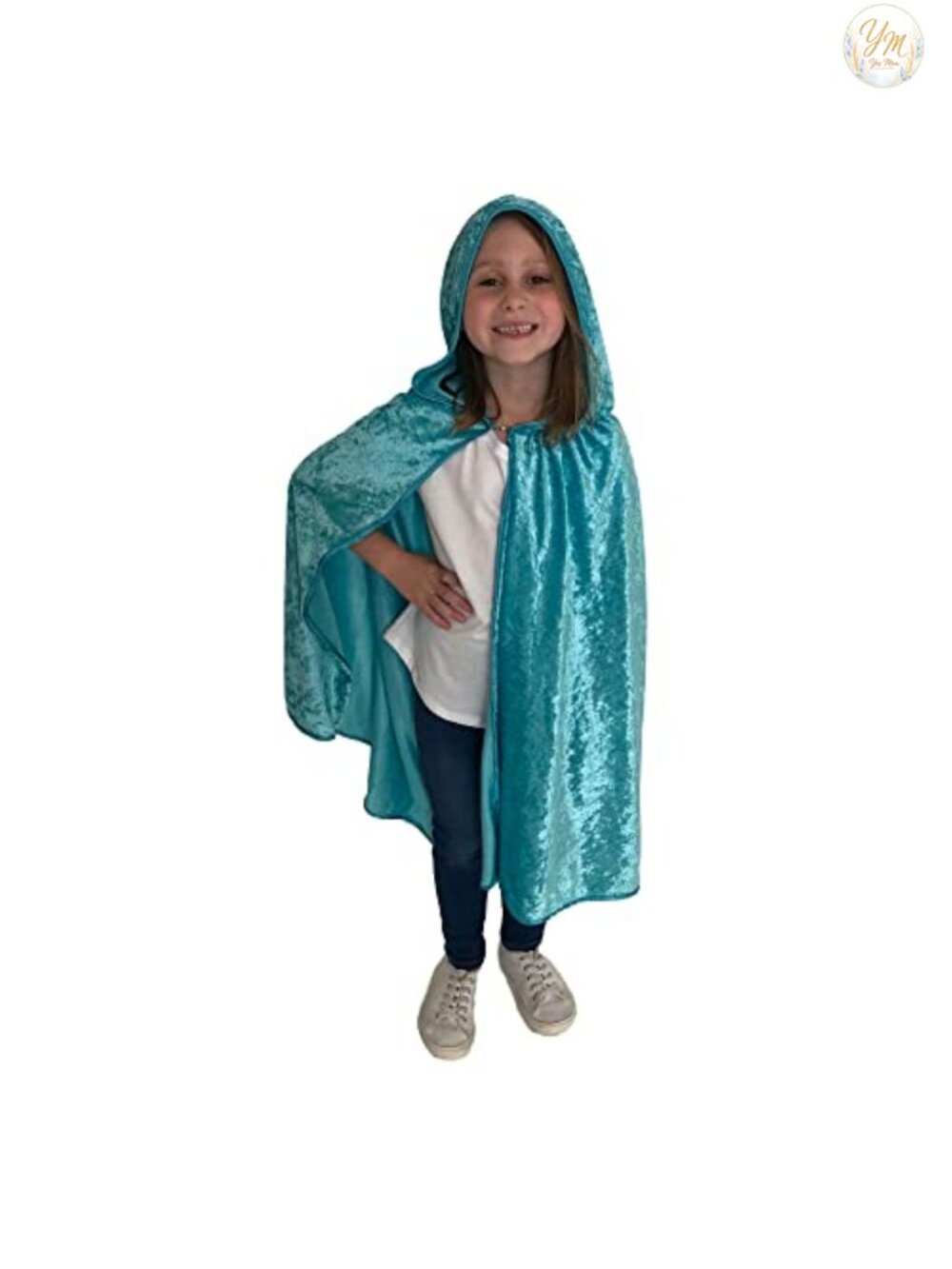 Kids Hooded Cape Cloak Polyester Velour Halloween Costume Medieval